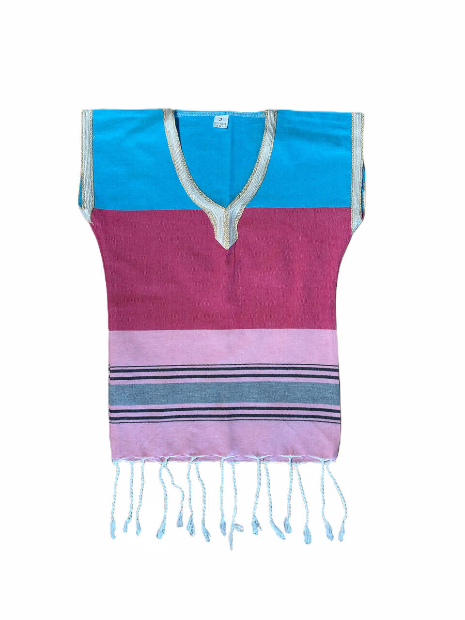 Kinder-Poncho 2 Jahre blau / pink - SPLENDITE