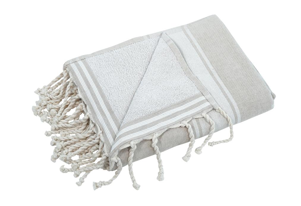 Strandtuch Couleur beige Badetuch und Handtuch - Splendite