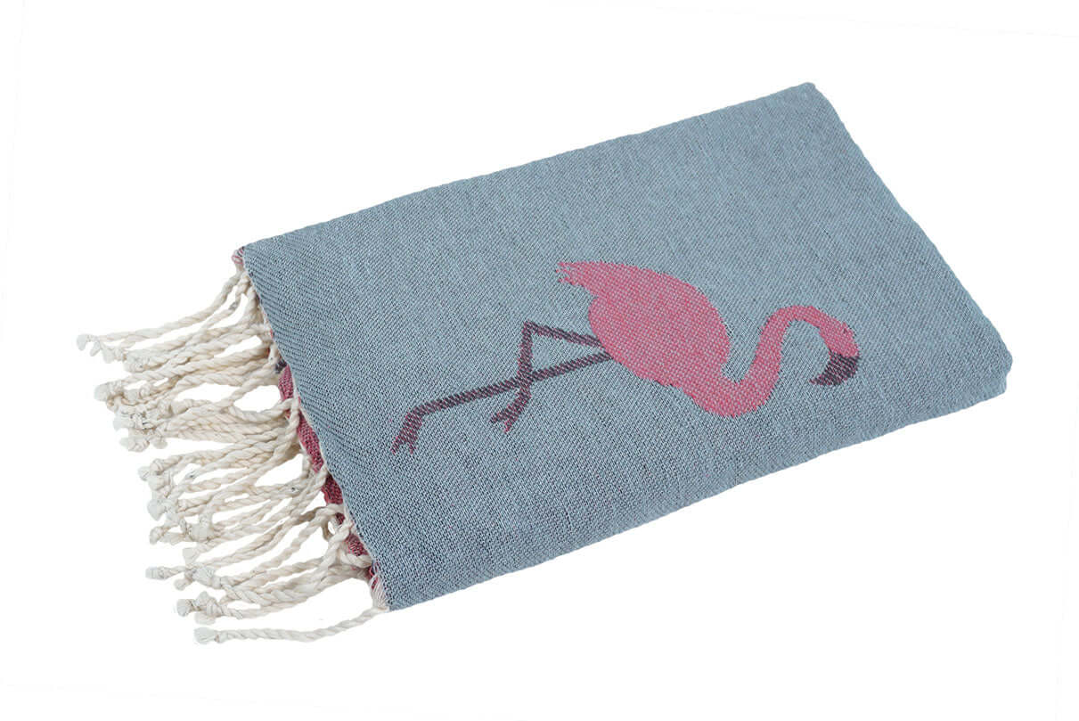 Plaid Flamingo grau/rosa - Splendite Plaid und Decke