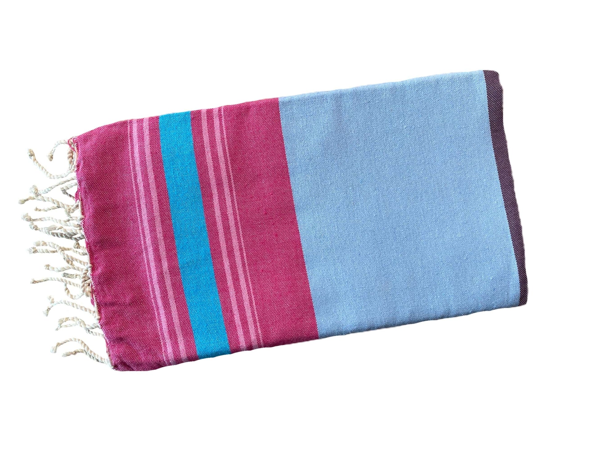 Fouta Fine Stripes hellblau-pink-türkis Splendite