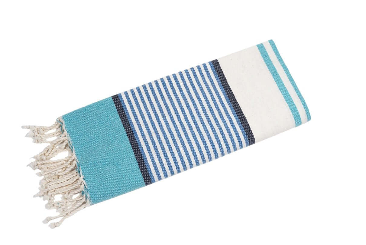 Fouta Stripe S türkis Kindertuch Hamamtuch und Strandtuch - Splendite