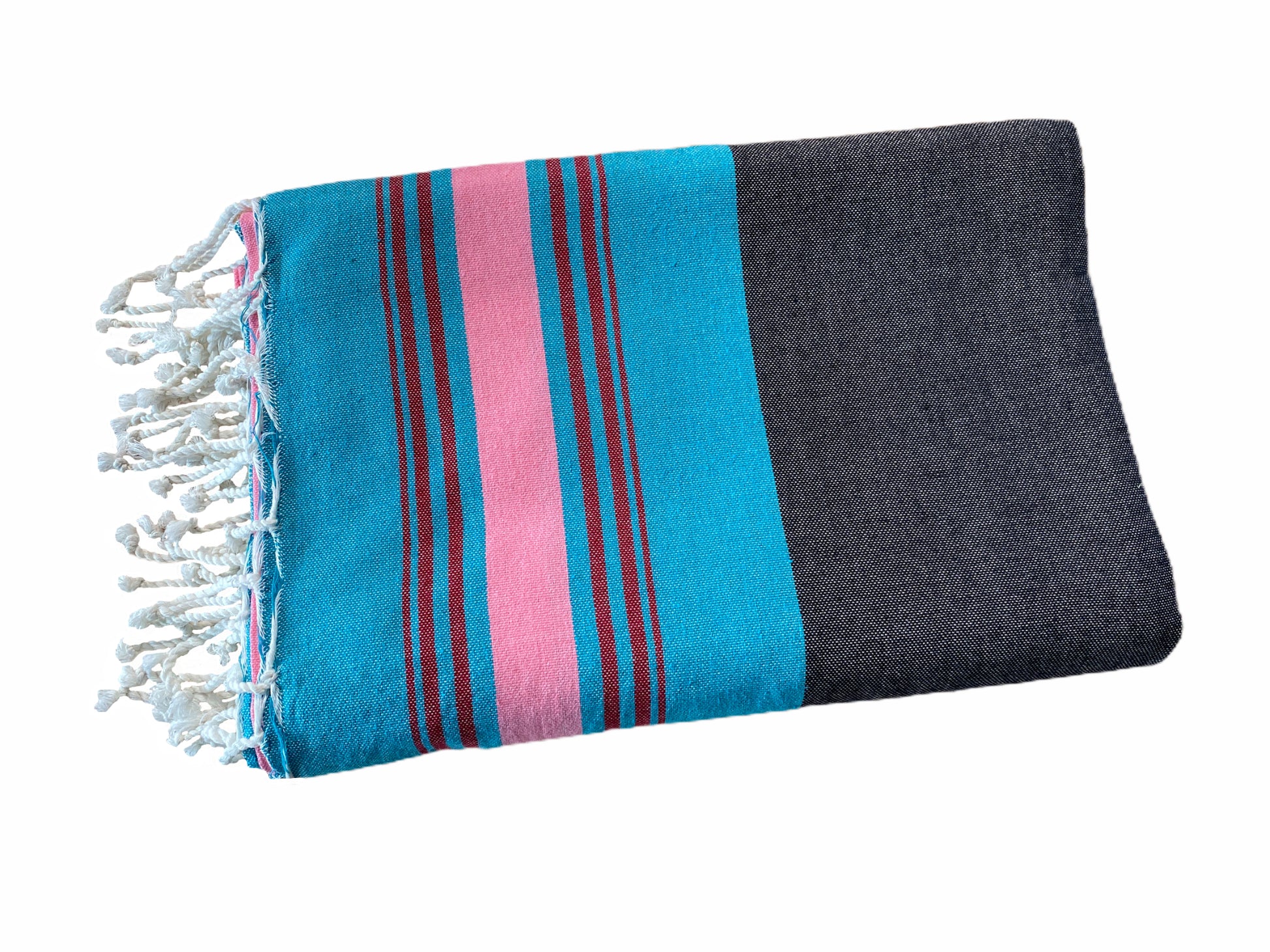 Fouta Stripe XXL 280 x 200 cm Splendite schwarz blau rosa