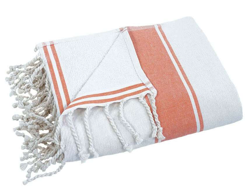 Strandset orange/rosa 3-teilig - Splendite Hamamtuch und Strandtuch 