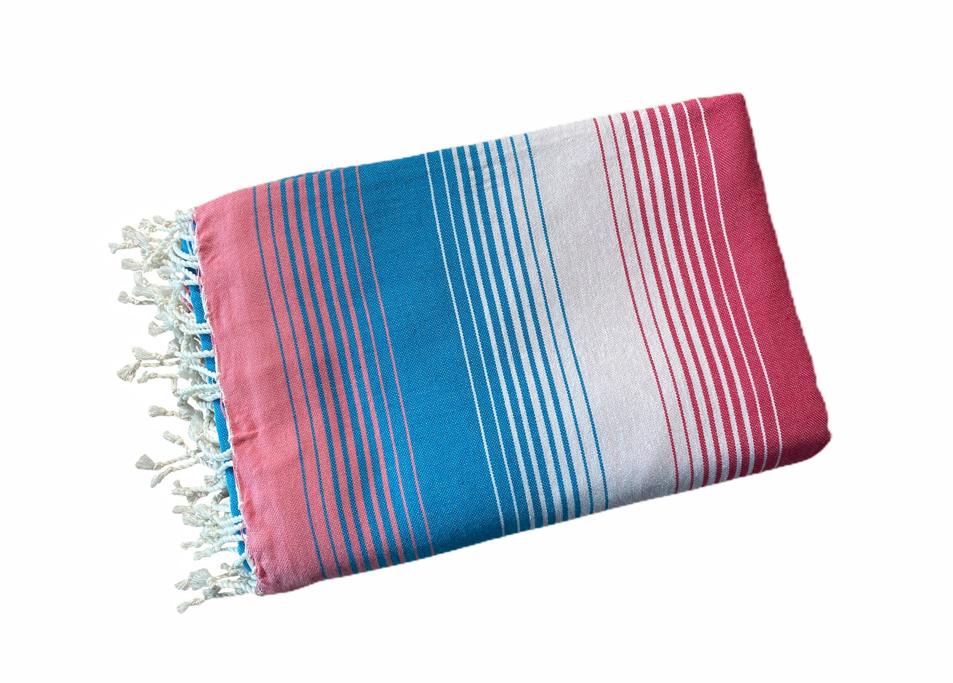 Fouta Stripe XXL 280 x 200 cm Splendite weiß rosa blau