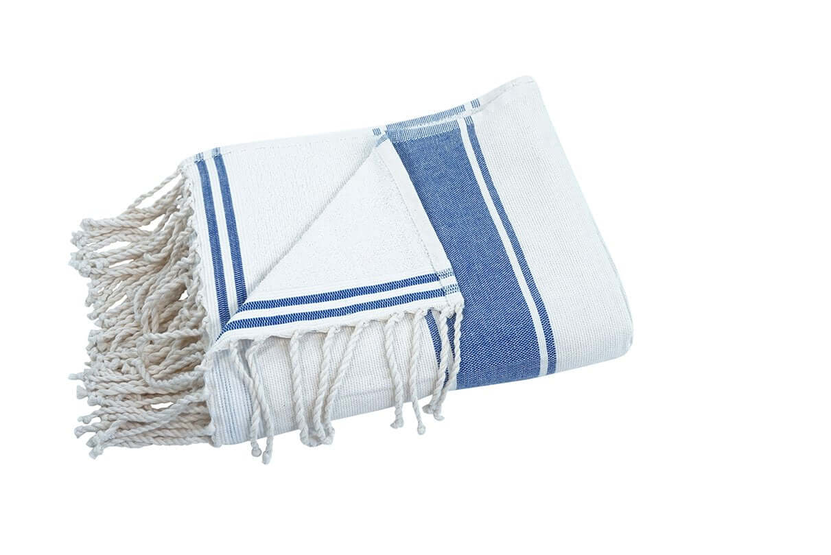 Strandtuch Claire weiss/blauBadetuch und Handtuch - Splendite