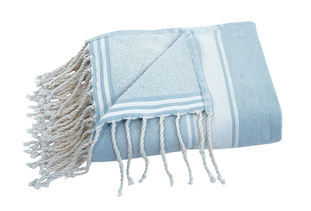 Strandtuch Couleur blau Badetuch und Handtuch - Splendite