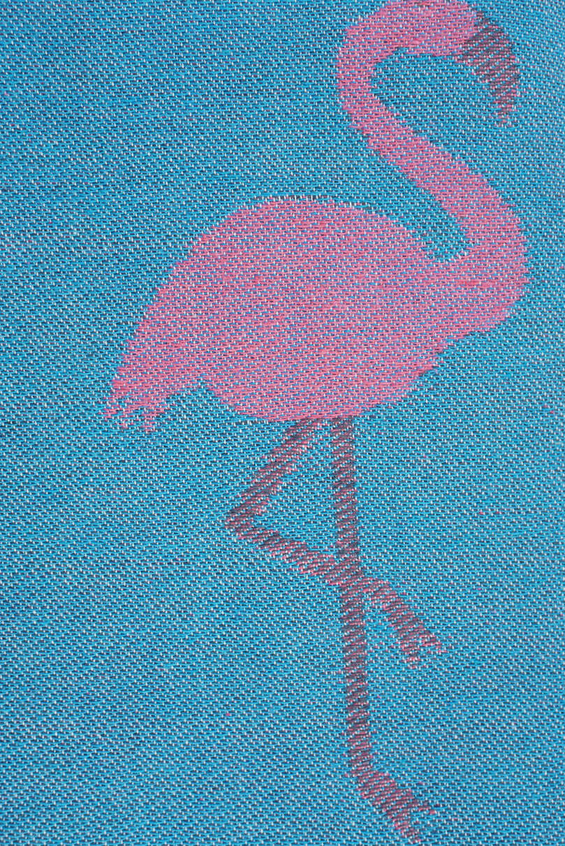 Plaid Flamingo blau/rosa - Splendite Plaid und Decke Nahaufnahme
