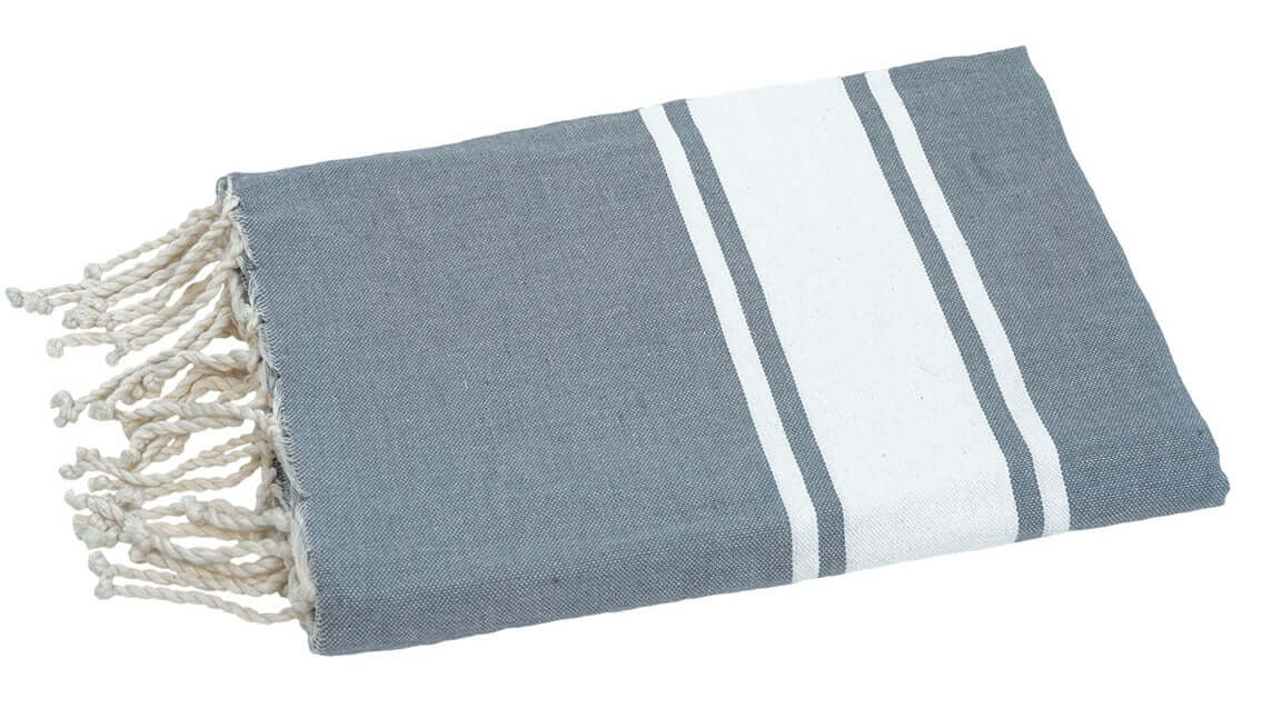 Fouta Classic dunkelgrau - Splendite Hamamtuch und Strandtuch