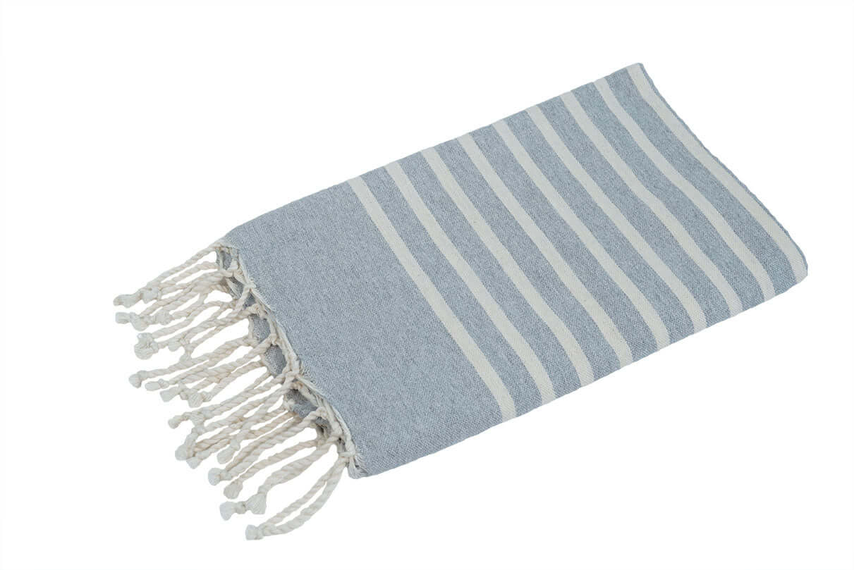 Fouta Stripe grau - Splendite Hamamtuch und Strandtuch