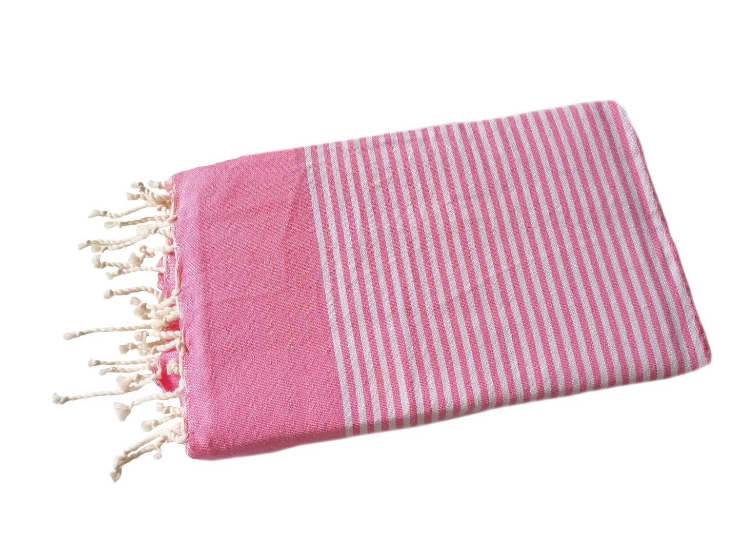 Fouta-Bee Hamamtuch und Strandtuch rosa weiss Splendite