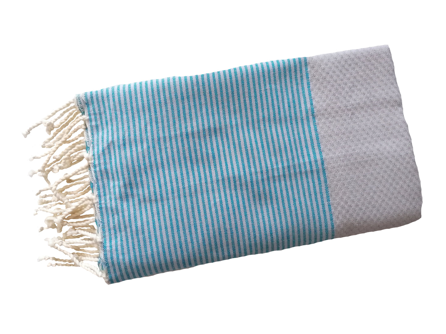 Hamamtuch Strandtuch Fouta Bee Splendite türkis grau