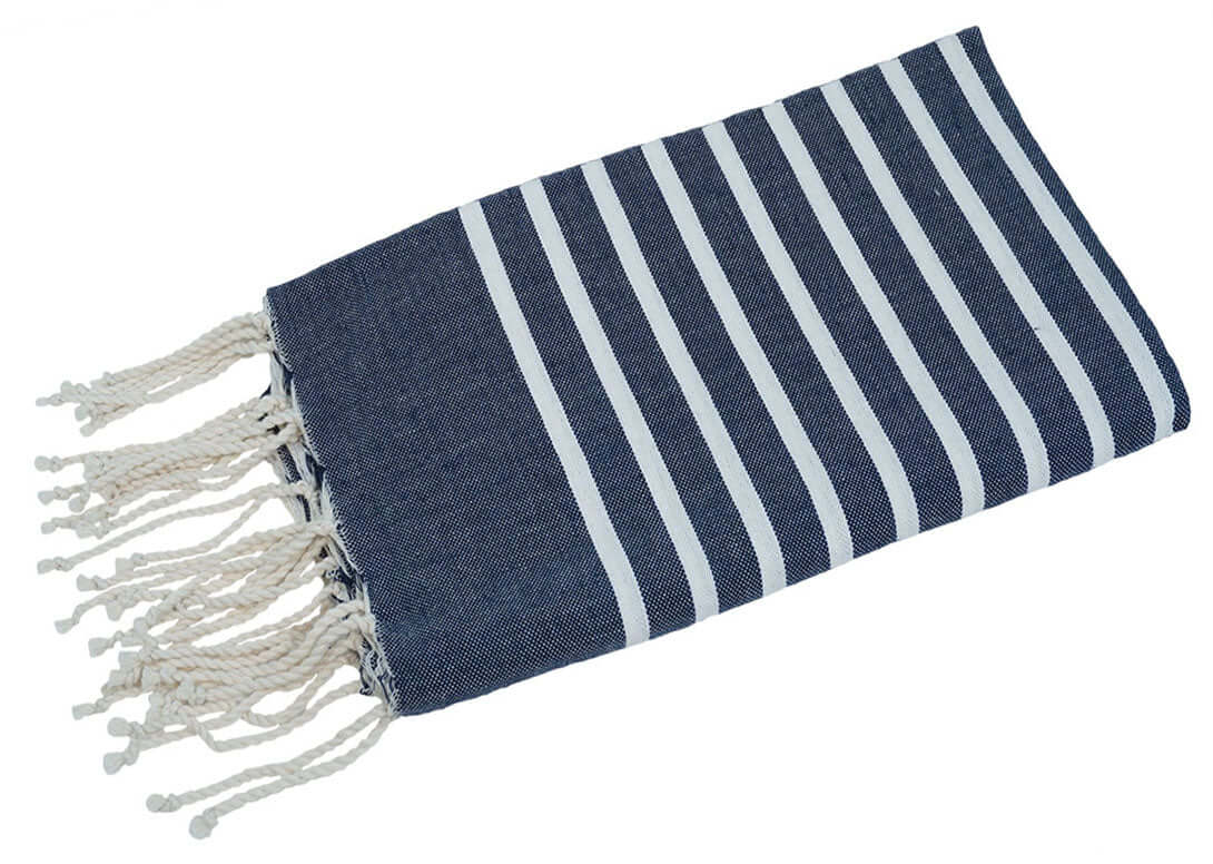 Fouta Stripe marine - Splendite Hamamtuch und Strandtuch