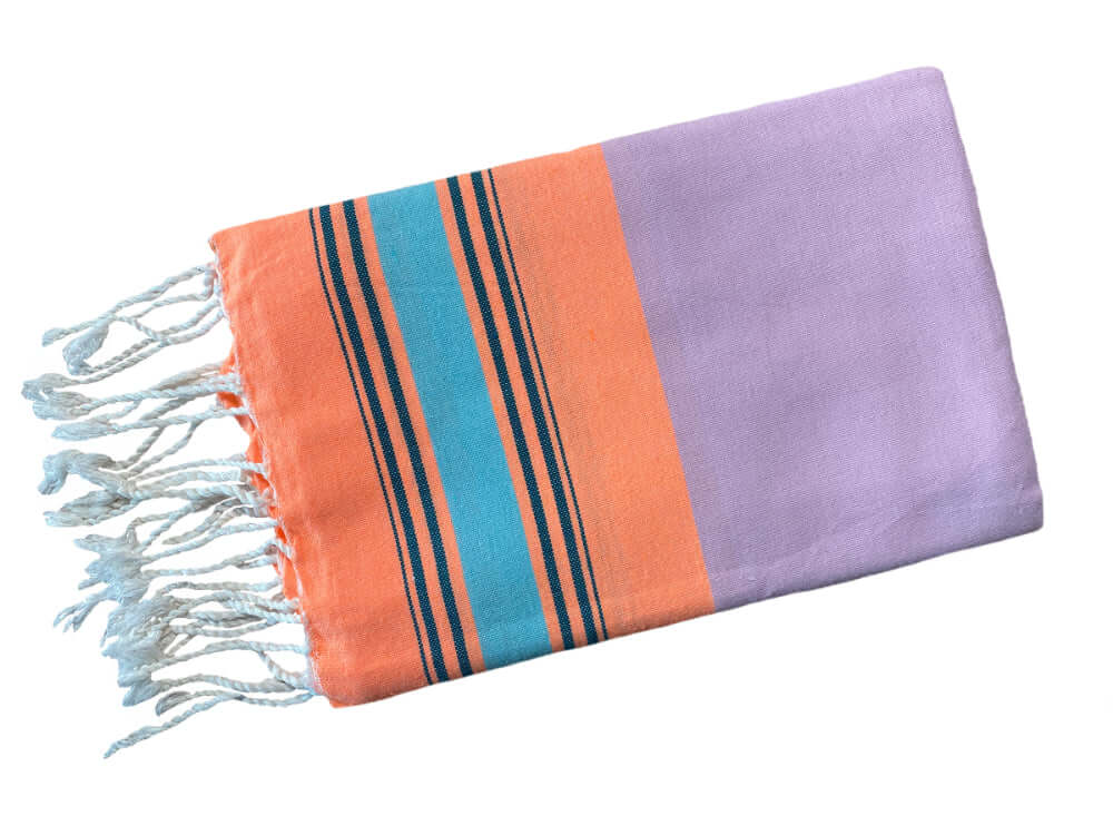 Fouta Fine Stripes flieder-orange-hellblau Splendite