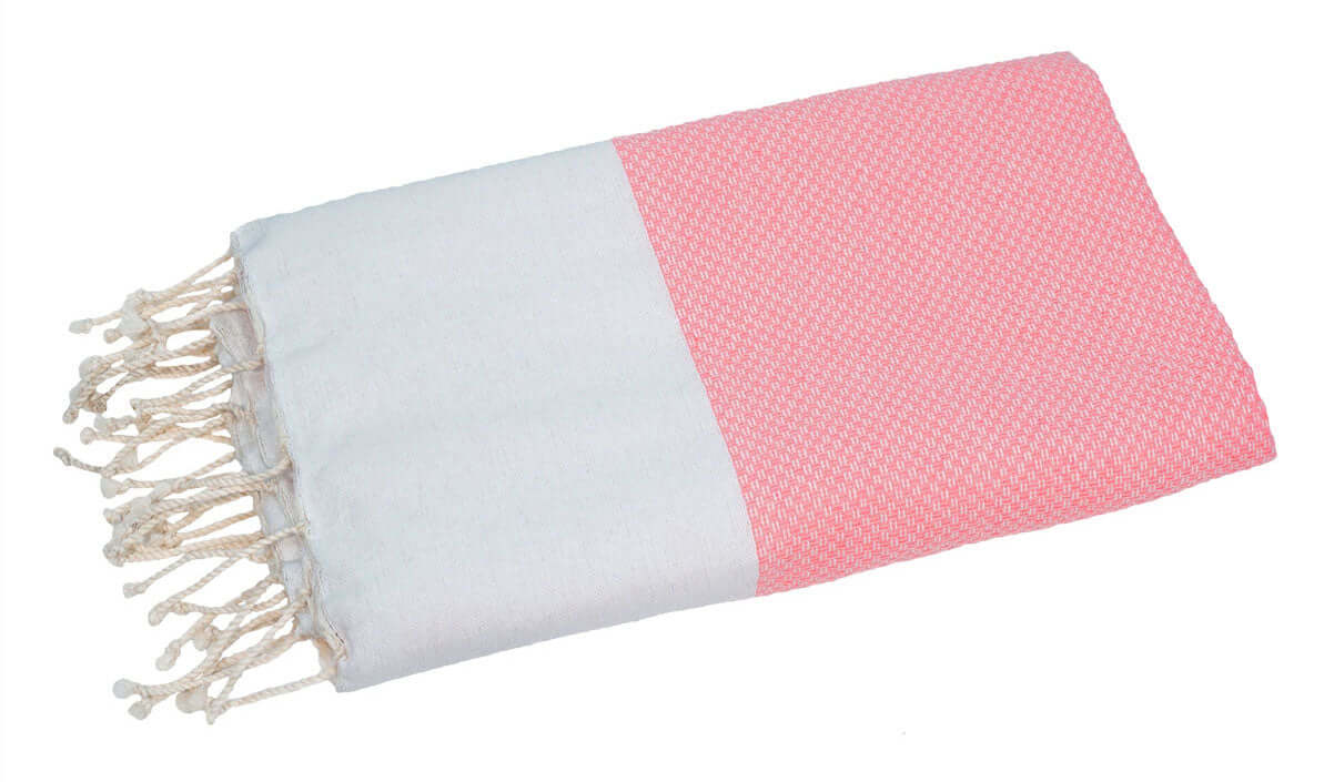 Fouta Pickpick leuchtend rosa Hamamtuch und Strandtuch - Splendite