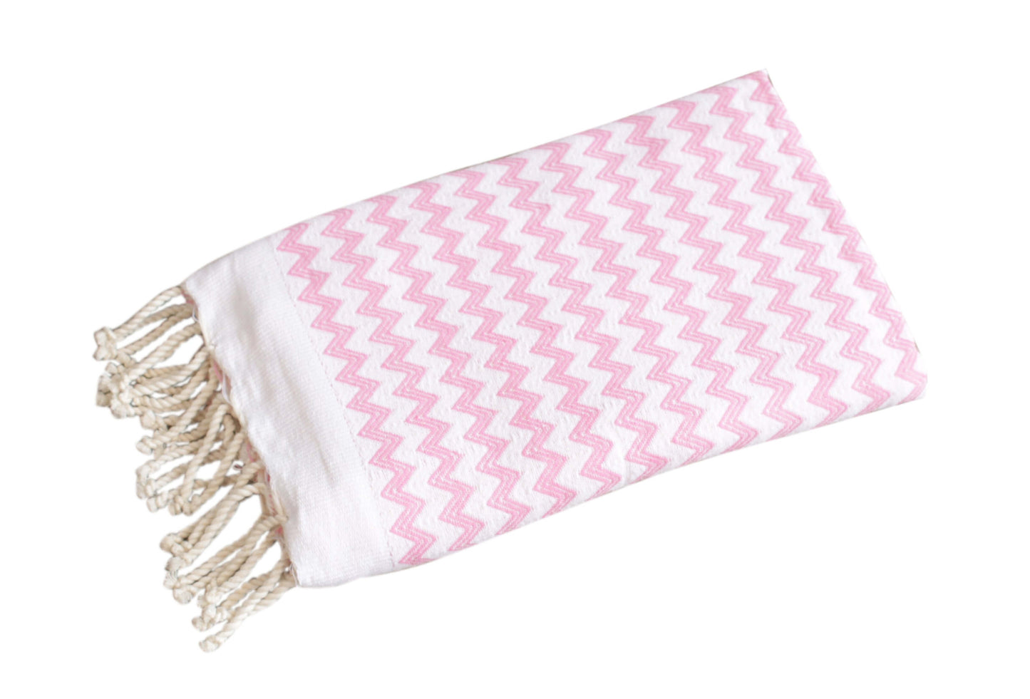 Fouta Zick Zack pink Hamamtuch und Strandtuch - Splendite